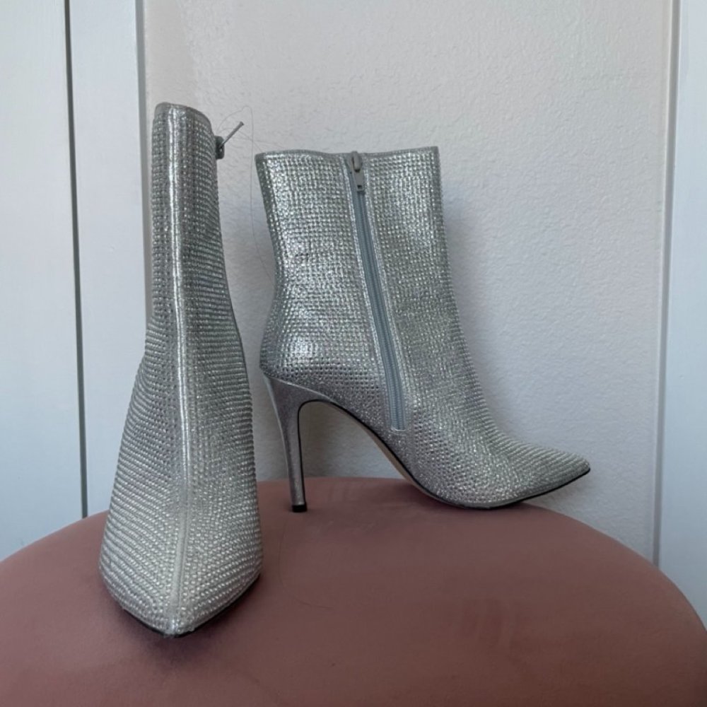 Silver glitter boots